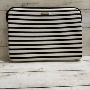 Kate Spade Black Glitter‎  and White Striped Laptop Case